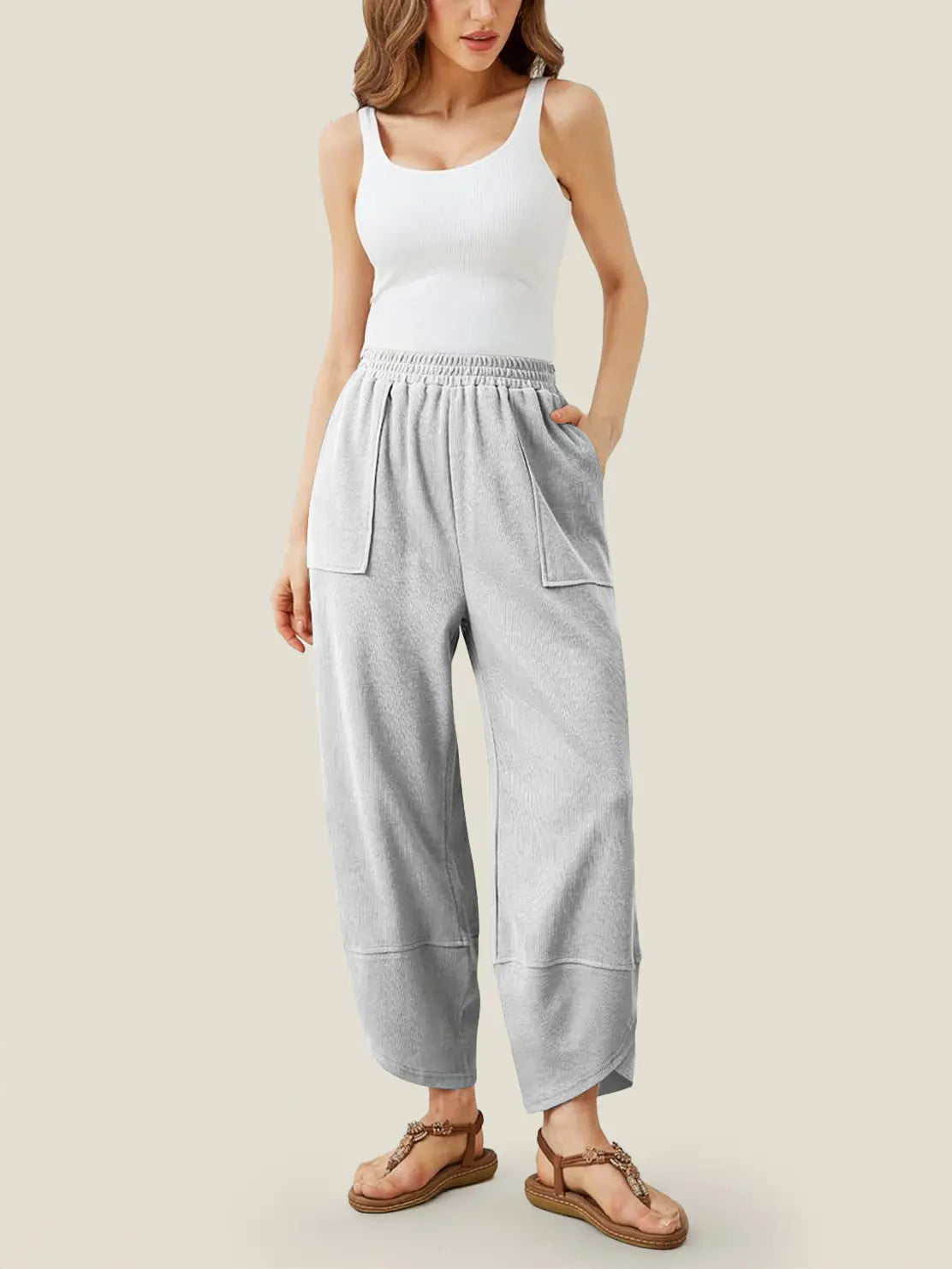 Pantalon lounge post-partum Bloom’Ease – Douceur, liberté et confort absolu